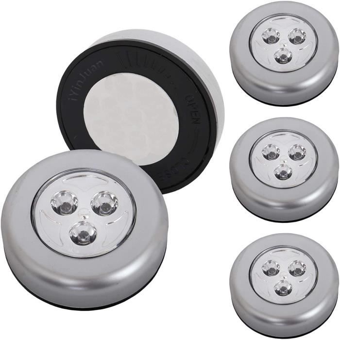 5Pack Lamp de Placard Lampe LED Éclairage de Nuit Autocollant Alimenté par 3 Piles/Batteries pour Penderie/Placard/Armoires