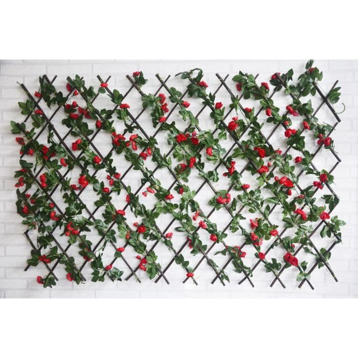 treillis extensible jardin vertical horizontal de la structure fleurs feuilles artificielle vigne mur cdiscount maison