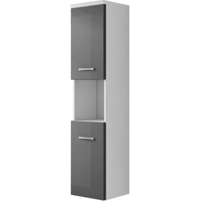 Armoire De Rangement De Montreal Hauteur 131 Cm Gris Brillant