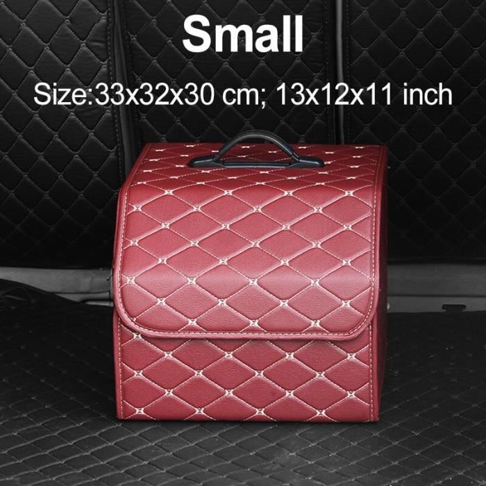 Coverado Organiseur De Coffre De Voiture – 70 L En Cuir Nappa Avec Couvercle, Multi-compartiments Avec 2 Sangles Pour VUS/camion