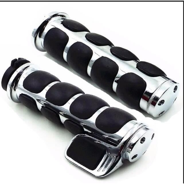 Guidon Moto 1"25 Noir Pour Harley Touring Sportster Softail - Poignées Aluminium