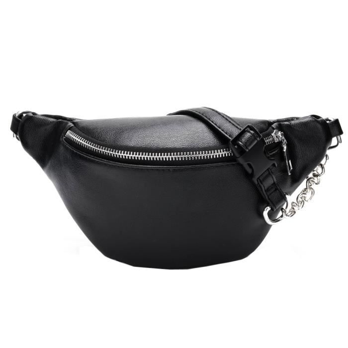 Sac en cuir top avec chaine