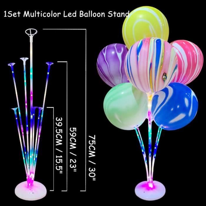 Ballon De Baudruche Support De Ballons En Tube 7 11 19 Decoration Pour Fete D Anniversaire Pour Type 7tube Led Multicolor Cdiscount Maison