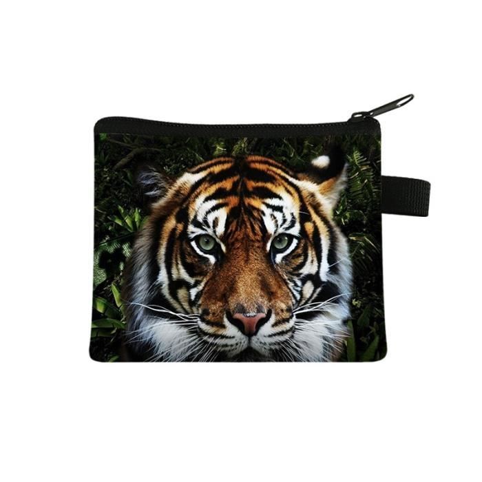 Porte-Monnaie Vintage Tigre - Pochette Kiss-Lock, Cuir PU, Cadeau Femme Fille - 6