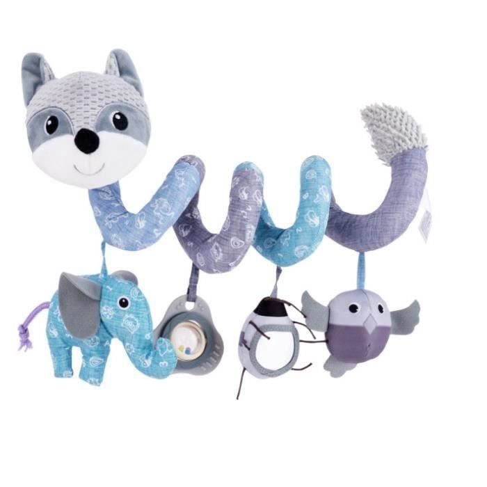 Jouets Suspendus Spirale pour Bébés AUTREMENT Renard Gris Peluche