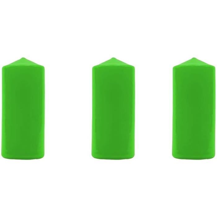 Bougies Coniques Vertes - Lot De 12, Dimensions 24x2.3cm - Temps De Combustion ~8h - Cire Paraffine, Qualité Allemande ECA