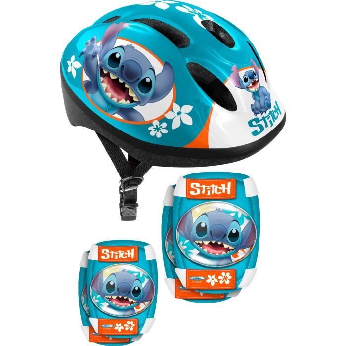 Set avec Casque et protections avec coudieres et genouilleres DISNEY STITCH