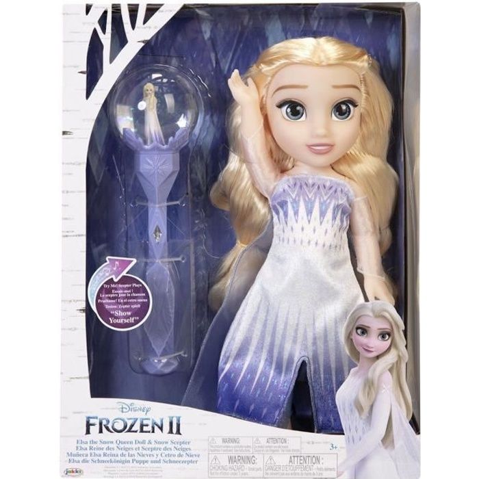 Grande Poupee Elsa 38 cm et Sceptre sonore La Reine des neiges Disney Cdiscount Jeux Jouets