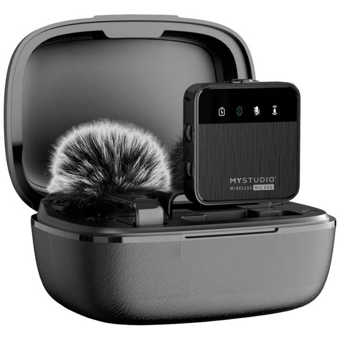 Micro-cravate Micro de studio Easypix MyStudio® Wireless Mic Duo Type de transmission (détails):filaire radio avec bon