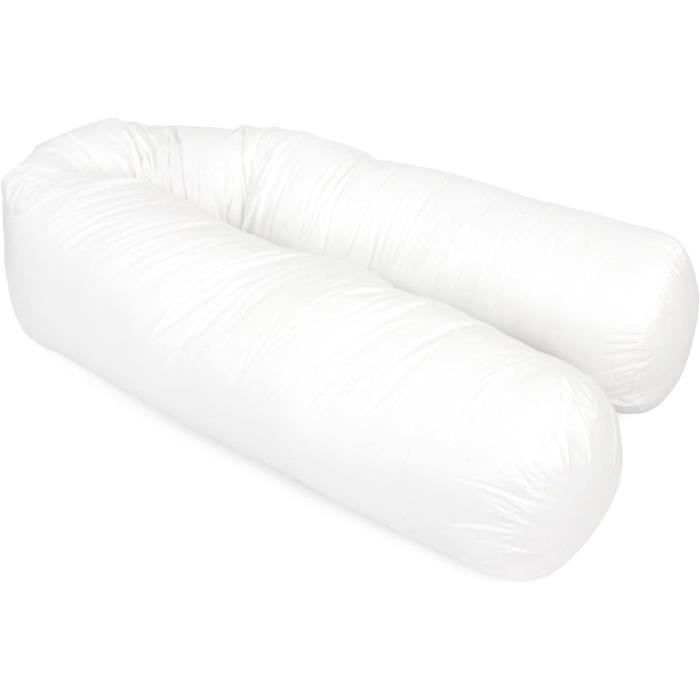 Traversin Flotex Linnea 200 Cm - Garnissage Fibre Creuse Polyester - Confort Ferme - Fabriqué En France