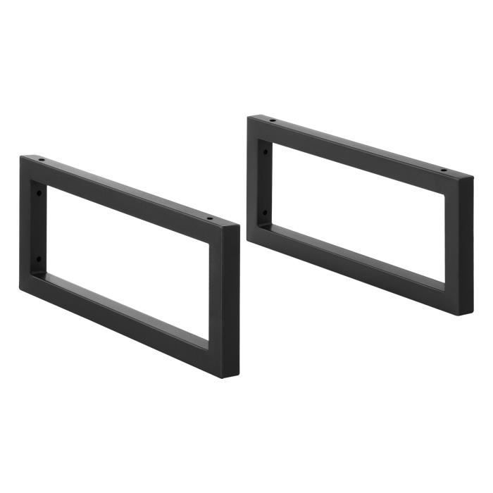lot de 2 supports muraux diy en acier 50 x 20 cm noir mat