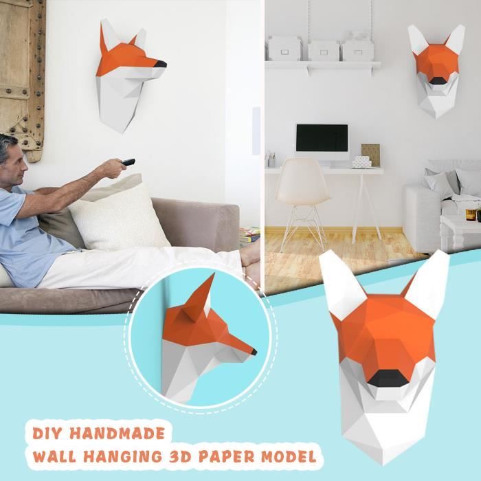 DIY 3D Animal Tenture Murale Modèle De Papier À La Main Modèle De