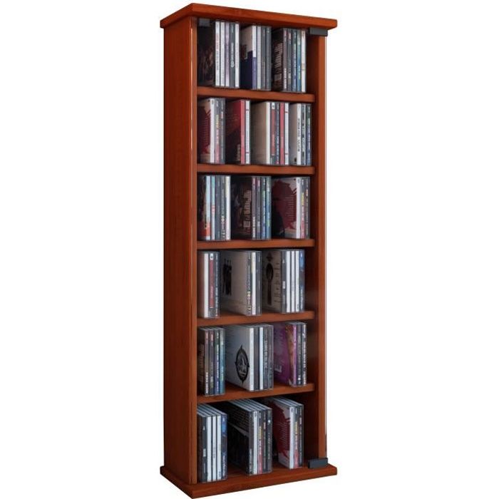 Vetro Commode Tour Rangement Bibliotheque Cd Dvd 150 Cd Cerisier