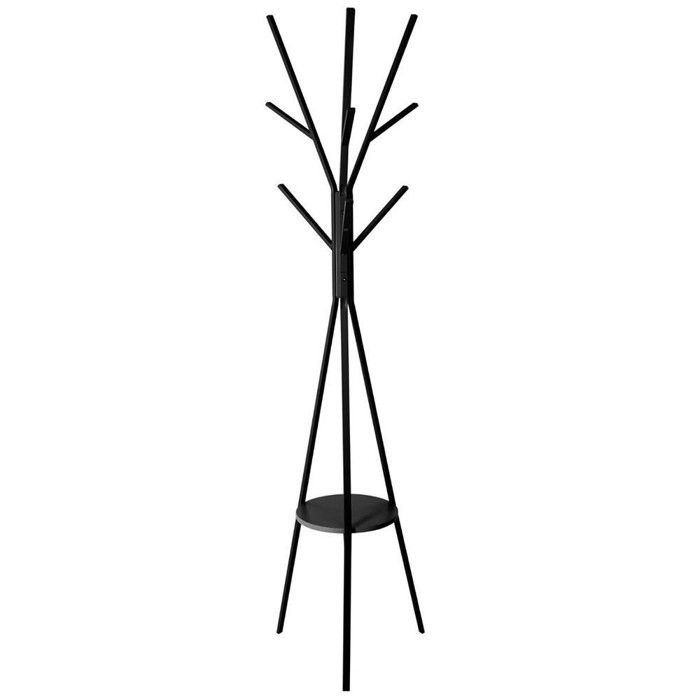 Porte-manteaux métal et bois noir