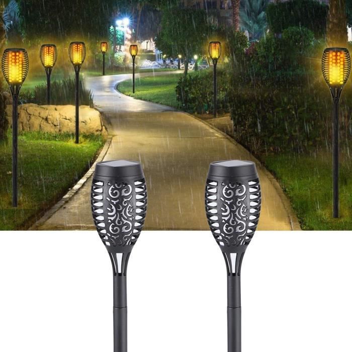 Lampe à Flamme Solaire Extérieure LED Lampe Torche Étanche pour Décor ...