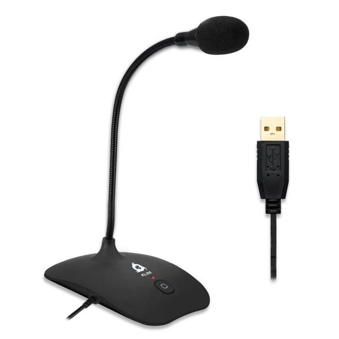KLIM Talk - Microphone USB Noir - Compatible avec Tout Ordinateur - Micro  de Bureau Professionnel - Audio Haute Définition - Cdiscount TV Son Photo