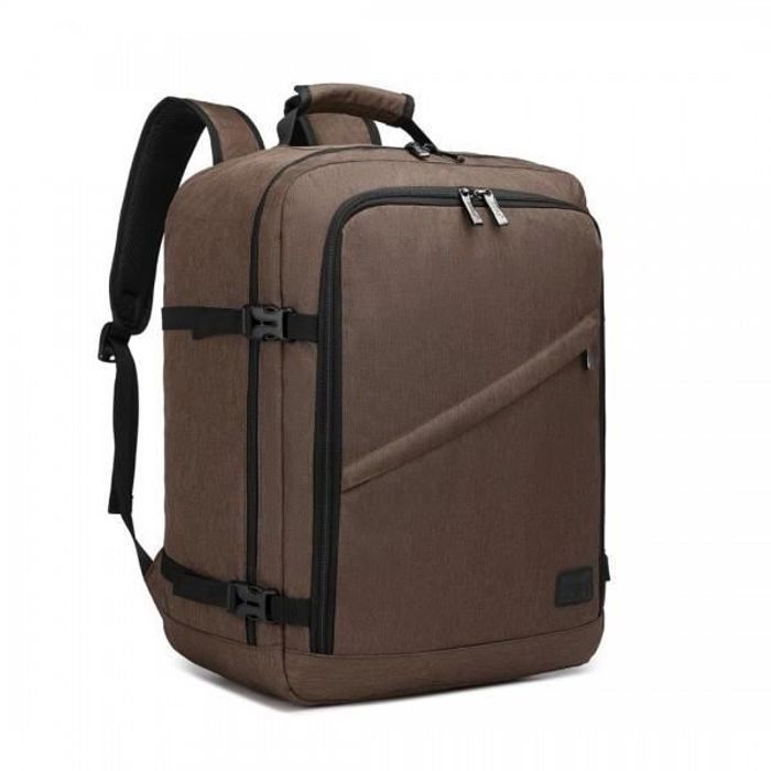 Kono Sac à Dos Cabine 45x36x20cm pour Ordinateur Portable Voyage Business Ordinateur Sac de Voyage pour Femme Homme, 30L, Brun