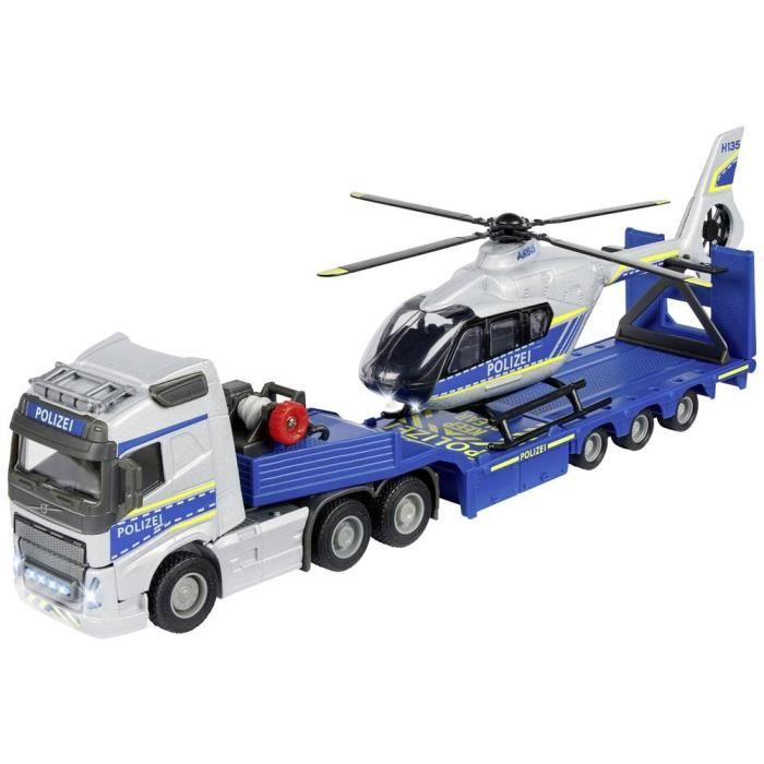 Camion Volvo Majorette + hélicoptère de police Airbus H135-H145