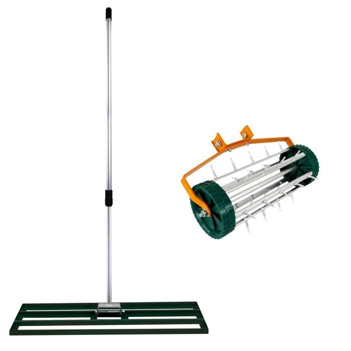 Ensemble 2 en 1 Scarificateur et Niveleur de Pelouse de 100 cm - vue 4