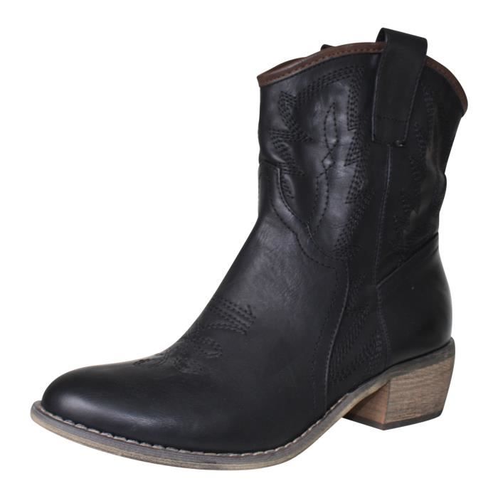 Bottes Americana Western Company Bandana Noir - Cuir Grange - Marque Americana