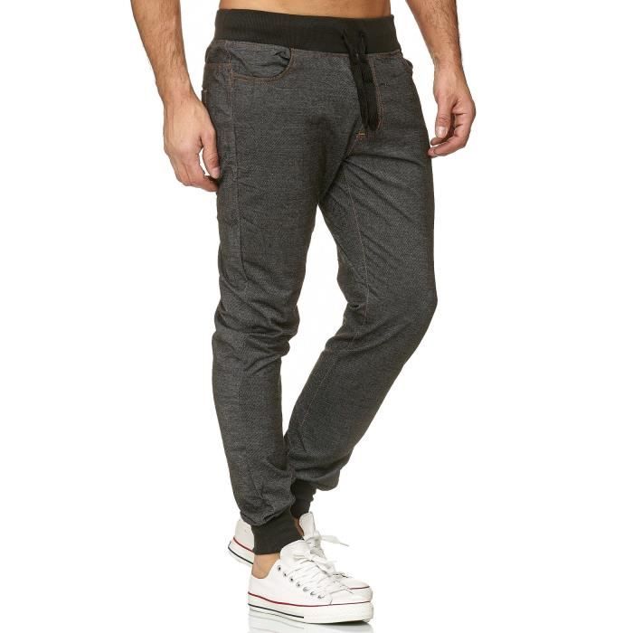 Pantalon de jogging en jeans pour homme de survêtement Sports Jogging Slim Fit