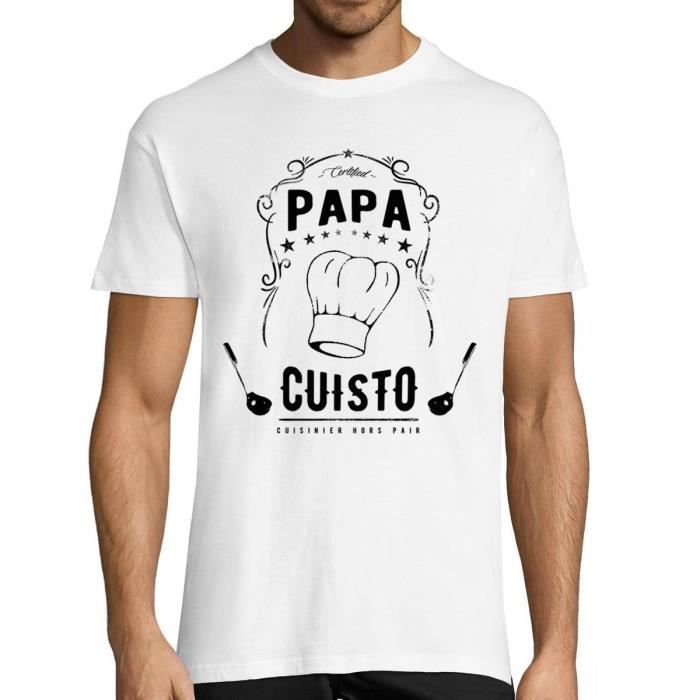T Shirt Homme Papa Cuisto Collection Cuisinier id al pour Cadeau de f te des p res Anniversaire et No l pour p re Cuisinier