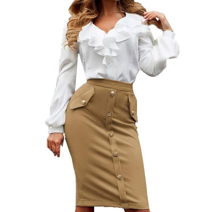 Jean Balloon Fit Taille Mi-haute, Longueur Sol - Bleu Foncé Denim Brut