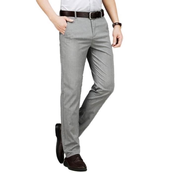 Pantalon lin sale homme coupe droite