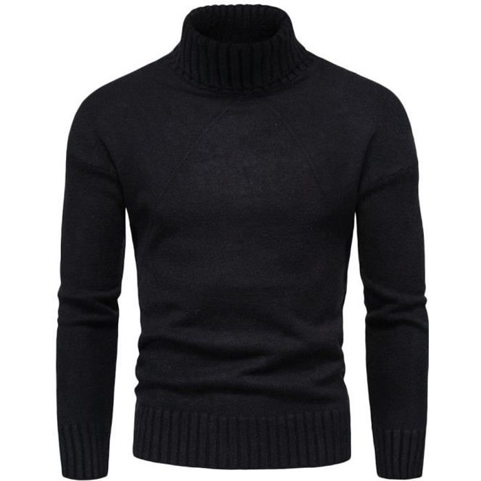 Pull noir homme col hotsell roulé