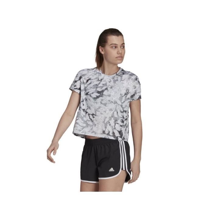 T shirt adidas femme gris clearance