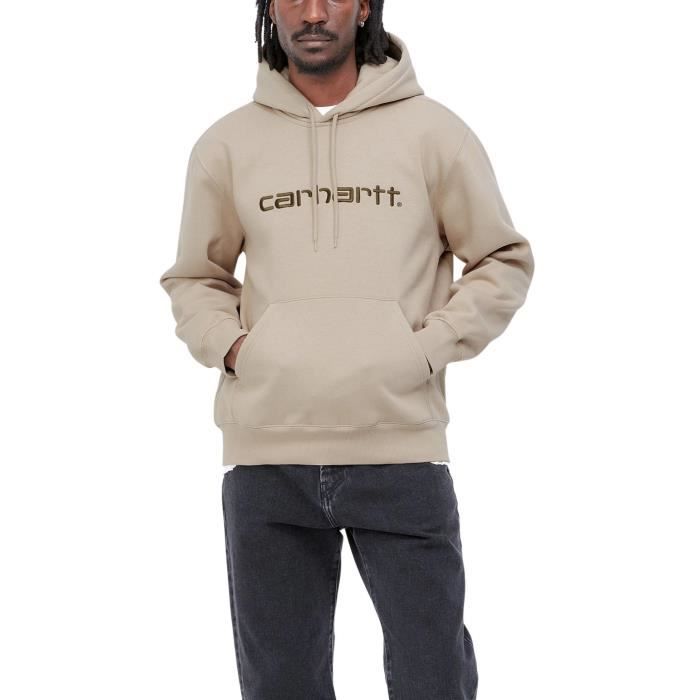 Sweat Carhartt Basic Hood Logo Beige Homme Beige Cdiscount Pret a Porter
