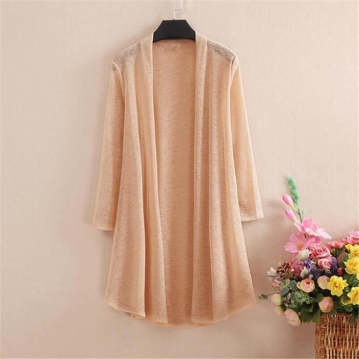 Cardigan Châle Jacquard Ajouré Pour Femme - Long Et Léger - Parfait Pour L'Été, La Plage Ou Les Soirées