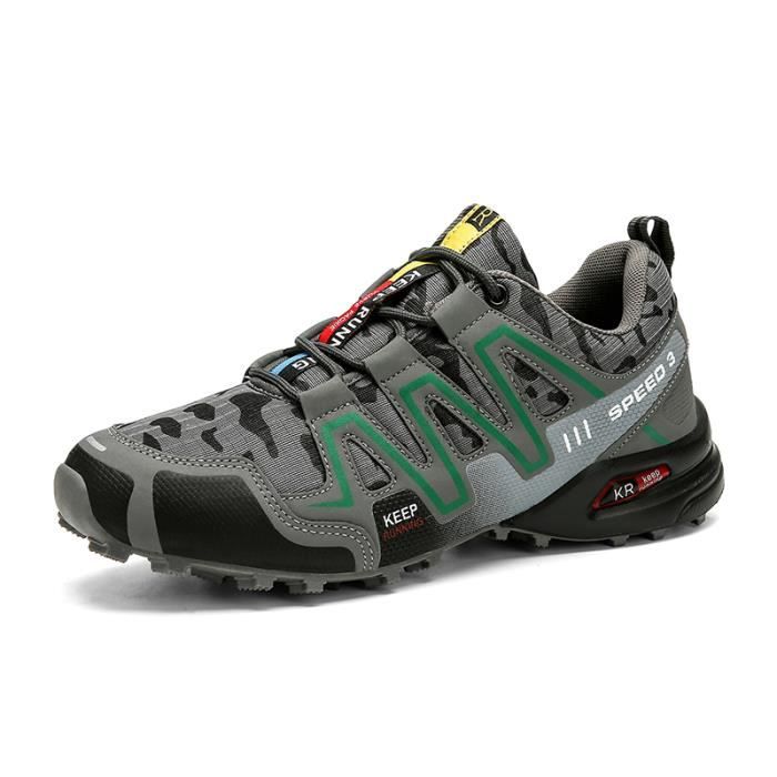 Outdoor camouflage chaussures descalade pour hommes taille plus gris