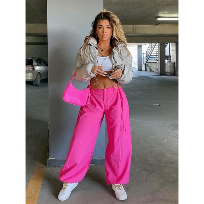 Pantalon cargo femme rose 2025