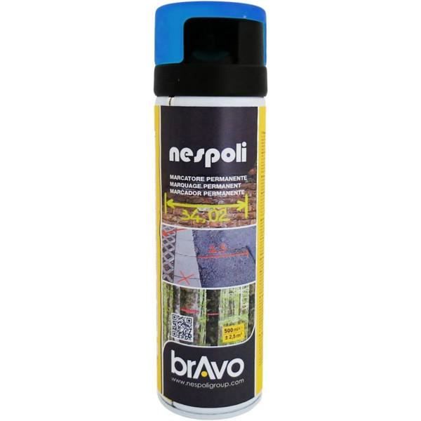 Bombe de peinture professionnelle Nespoli traceur de chantier - bleu fluo