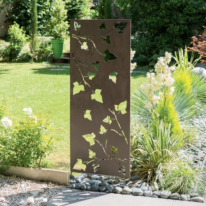 Treillage Décoratif métal Lierre - gris mat