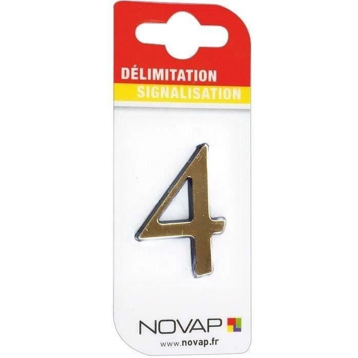 Chiffre autocollant 4 40mm or sur carte