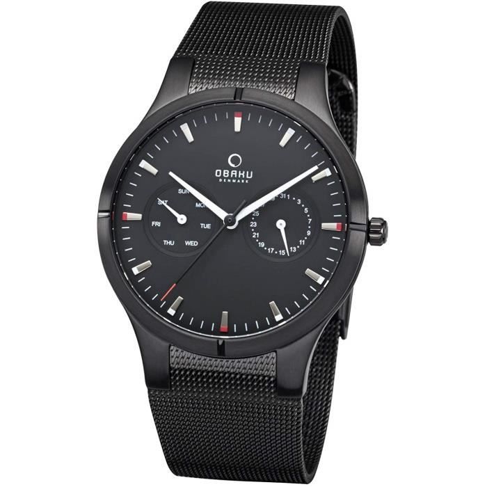 Obaku Denmark Montre pour homme avec bracelet en maille milanaise Jour Date  V100GBBMB 198 , - Achat/vente montre - Cdiscount