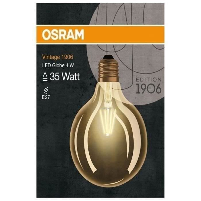 OSRAM Ampoule LED Vintage Edition 1906 E27 4 W équivalent à 35 W blanc chaud