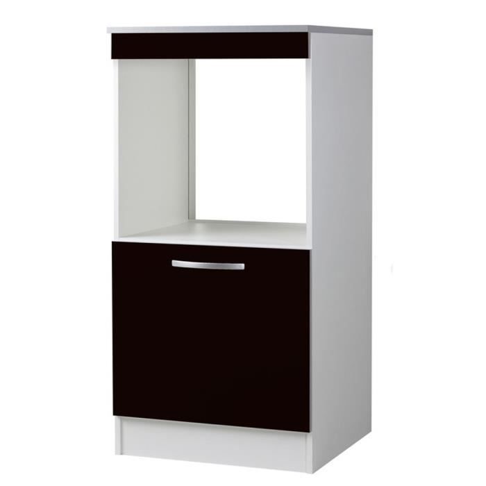 Demi Armoire Four De Cuisine Noire L 60 X P 58 X H 141 Cm Achat