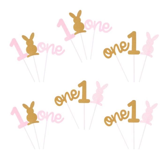 18pcs Gateau 1 An Dessert Insere Carte Lapin Modele Papier Toppers Cupcake Enfants Fete Figurine Decor De Gateau Cdiscount Maison