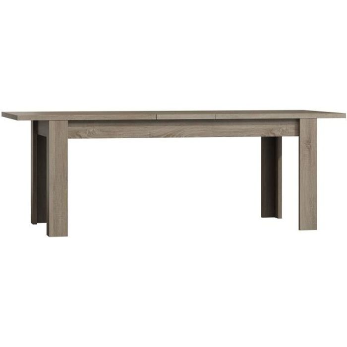 Table extensible pour salle à manger FARRA. Dimensions 160-200 cm avec rallonge. Coloris Oak canyon, chêne clair