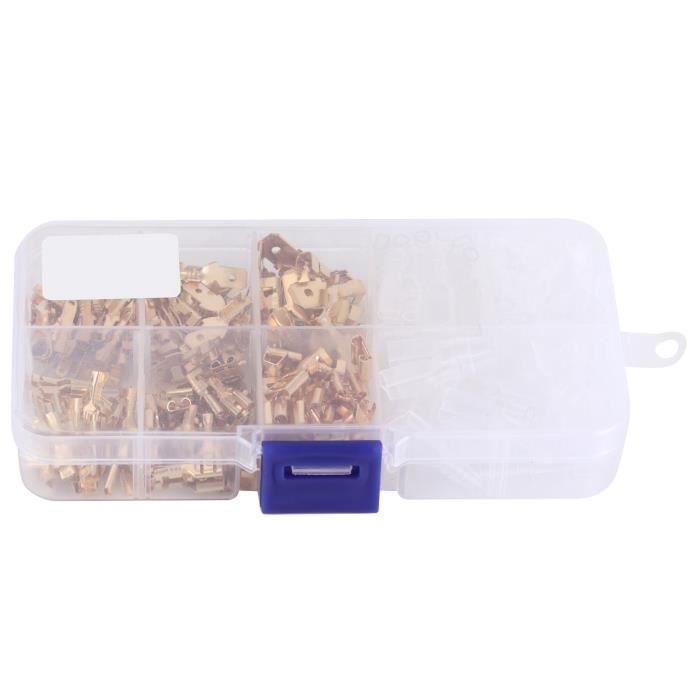 Connecteurs Bornes Mâles/femelles Laiton 3,9 Mm - 100 Paires Avec Manchons Isolants - Pour Moto, Auto, Atelier