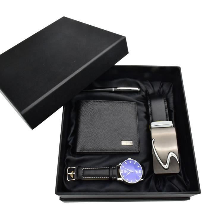 RMEGA Coffret Cadeau Montre Homme Portefeuille Stylo Ceinture