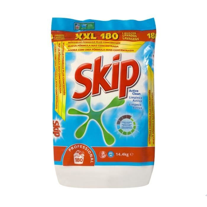 Lessive en poudre Skip Active Clean Professional 180 lavages - Lessive en  poudre