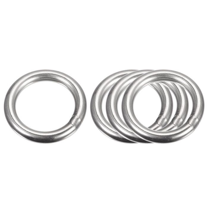 3 Joints Toriques Acier Inox 316 – ID 45mm X 6mm épais – Soudés – Neufs
