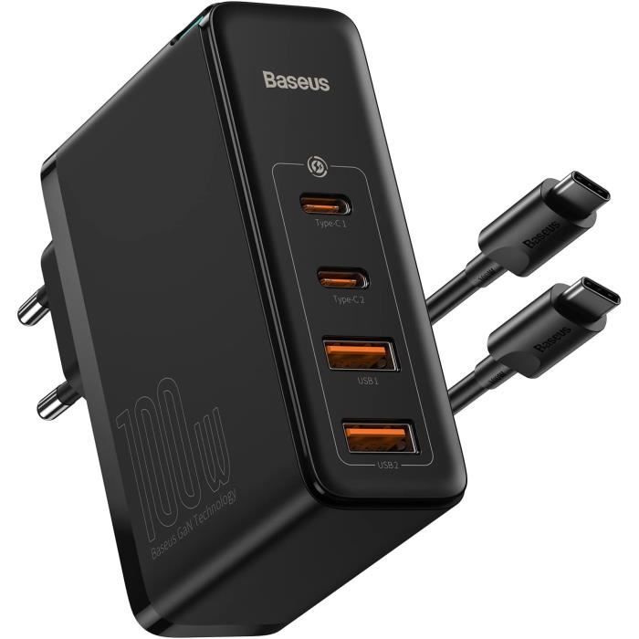 Baseus Chargeur USB C Rapide 100W, PD Alimentation USB C avec GaN II Tech  4-Ports [2USB-C + 2USB] Station de Charge pour MacBook20 - Cdiscount  Téléphonie