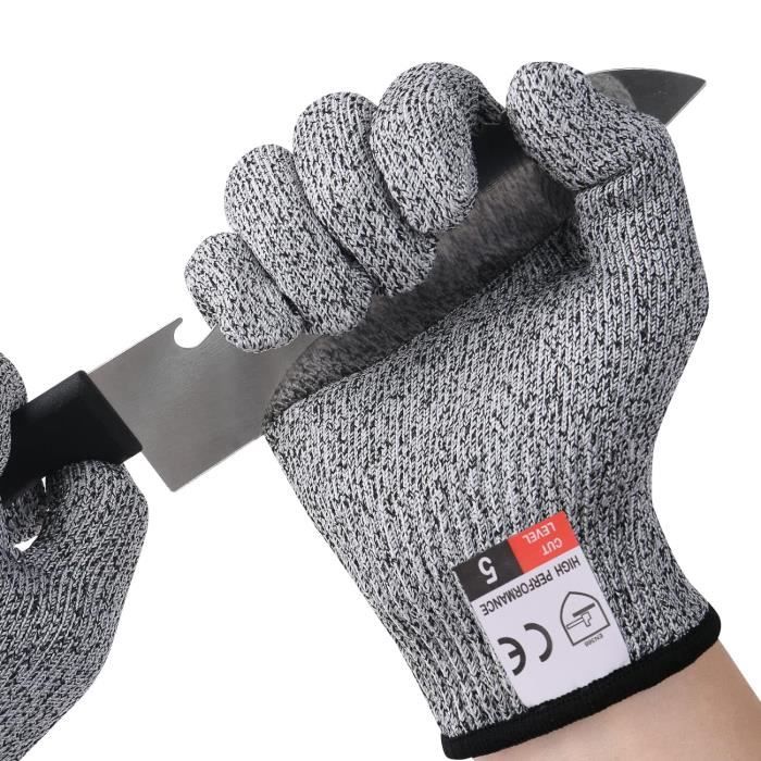 Gants de Travail, Gants Anti-Coupures Enfant Femme, Gants de Coupe  Protection de Niveau 5 pour Cuisine, Jardinage,[S40]