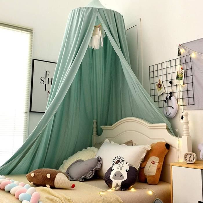 Ciel De Lit Enfant Baldaquin Avec Étoiles Lumineuses - Tente Dôme Moustiquaire Déco Chambre Fille