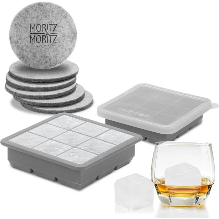Lot De 9 Bacs À Glaçons Carrés En Silicone Avec Couvercle Lot De 9 Bacs À Glaçons Carrés En Silicone Avec Couvercle